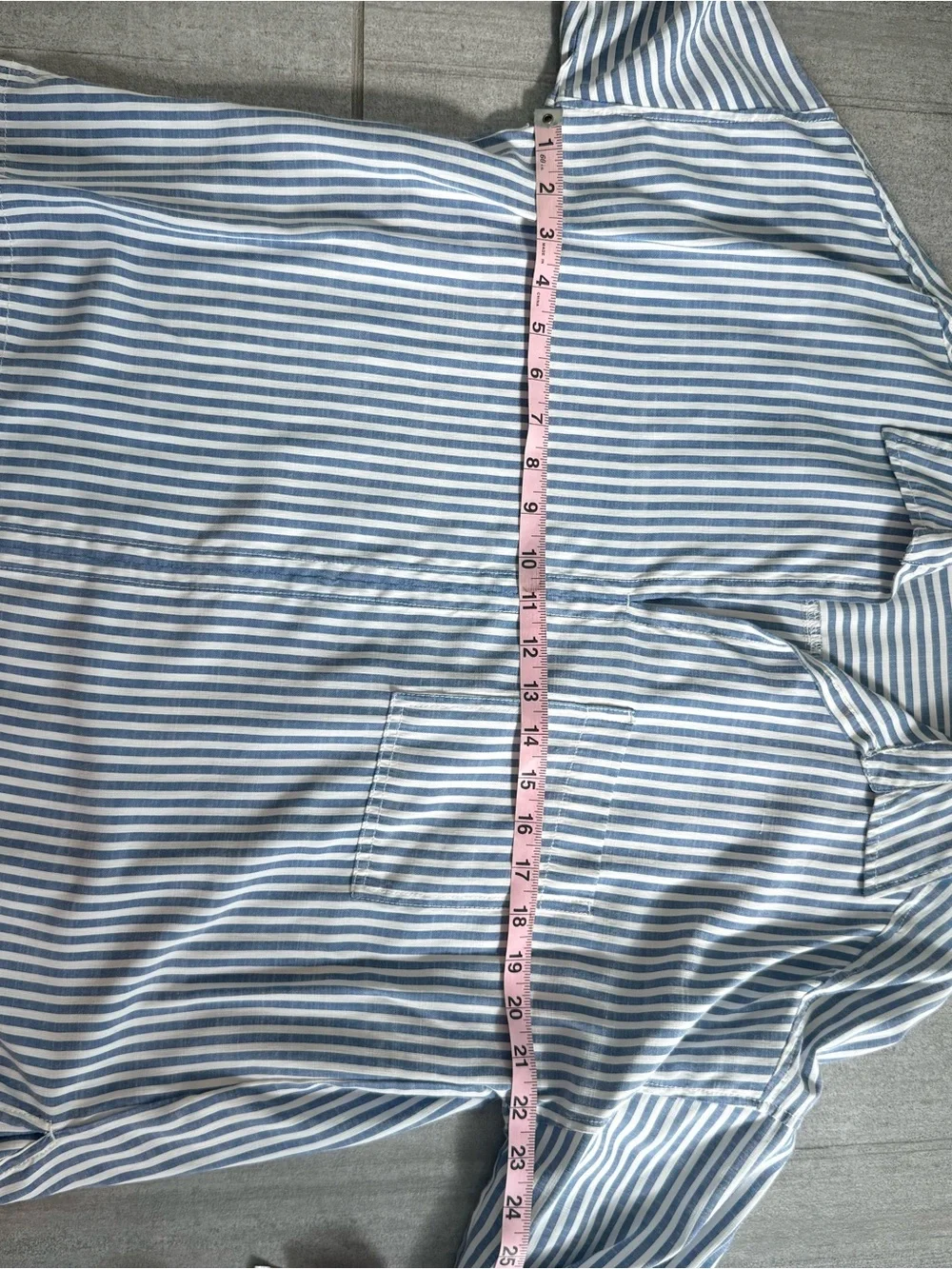 Max Studio Blue and White Striped Shirt - Relaxed Fit